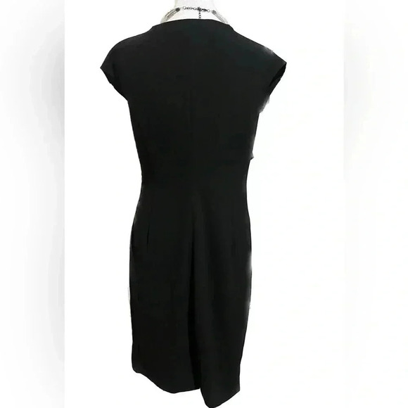THML black cap sleeve medium side ruched square neck dress - Picture 3 of 6